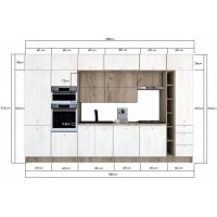 Bucatarie ZONE B COMBI 380 FRONT PAL K002 / decor 8508